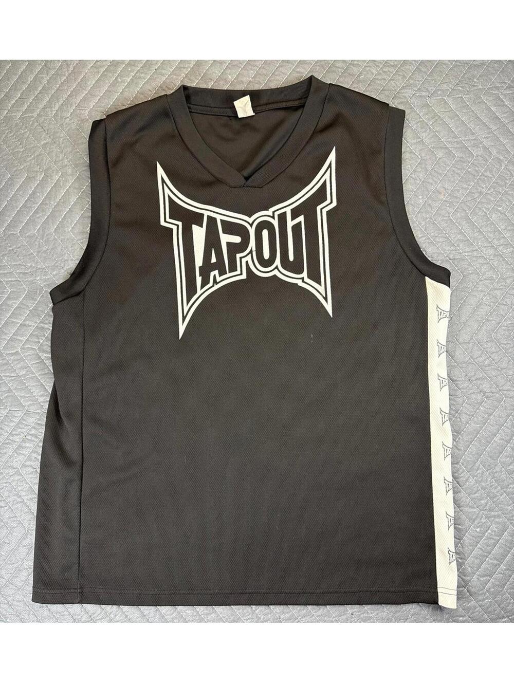 Y2K Tapout MMA Jersey Short Sleeve Top Black White Men’s XL
